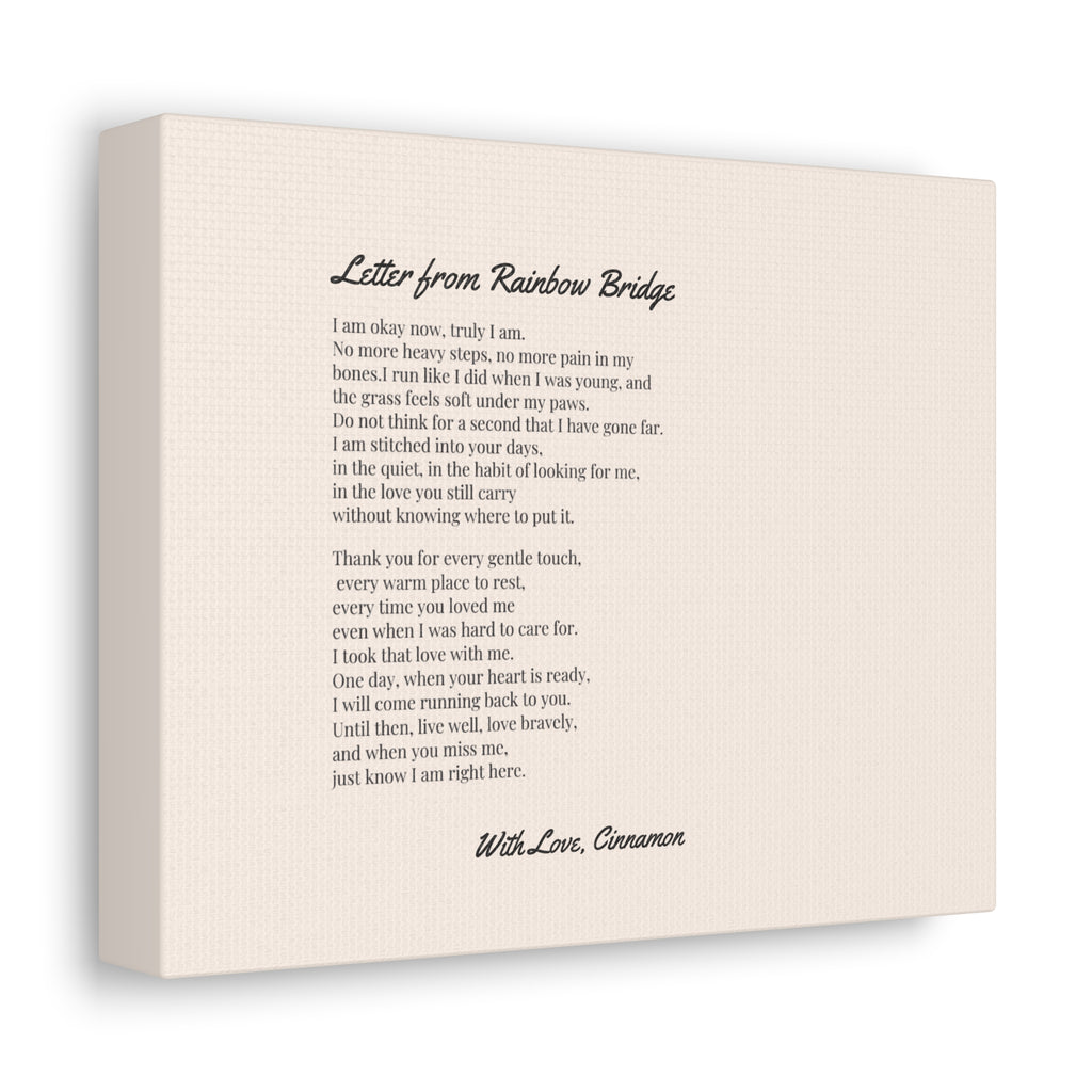 Personalized Rainbow Bridge Poem Canvas Art