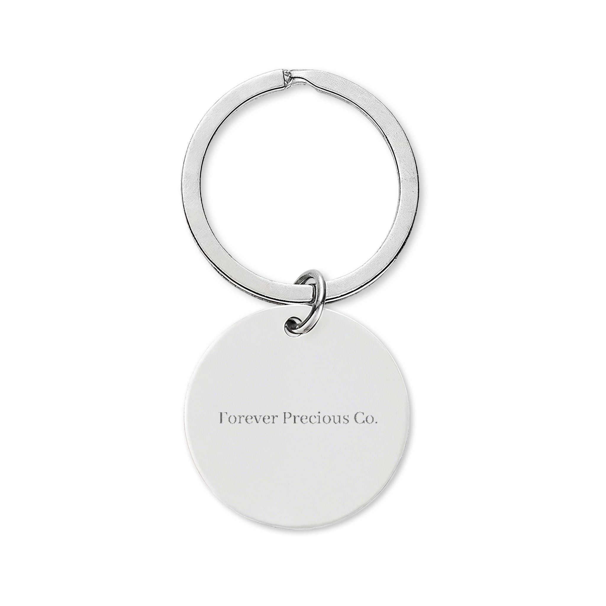 Engraved Stainless Steel Round Keychain — Personalized Name & Message