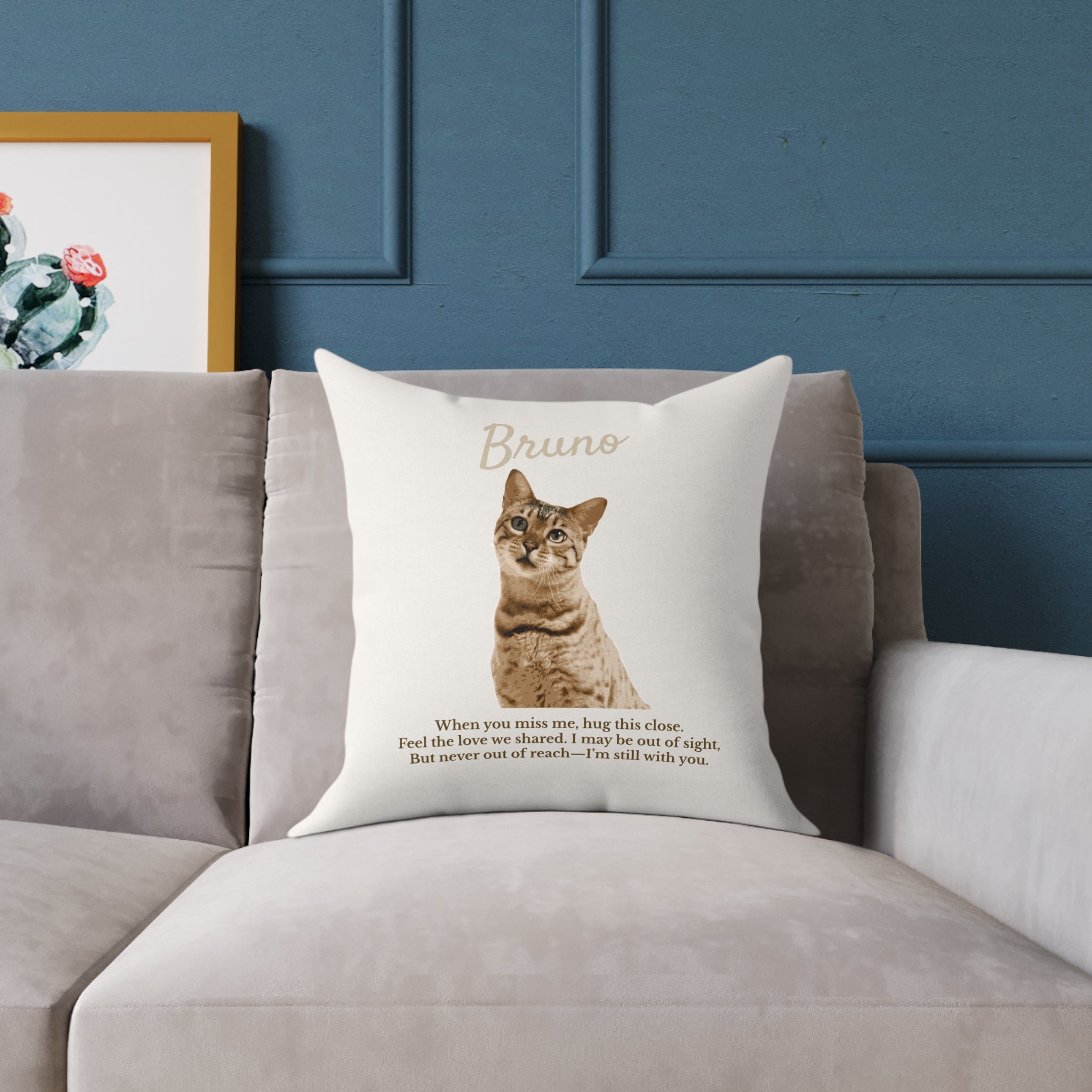 Pet Memorial Pillow — Custom Photo with Name & Personalized Message