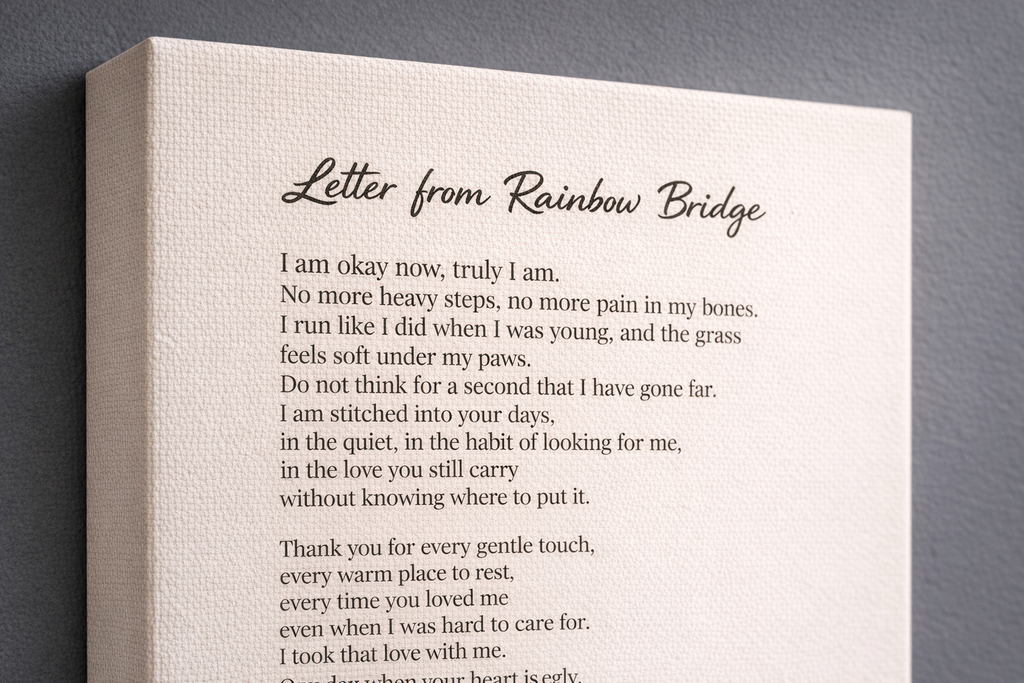 Personalized Rainbow Bridge Poem Canvas Art