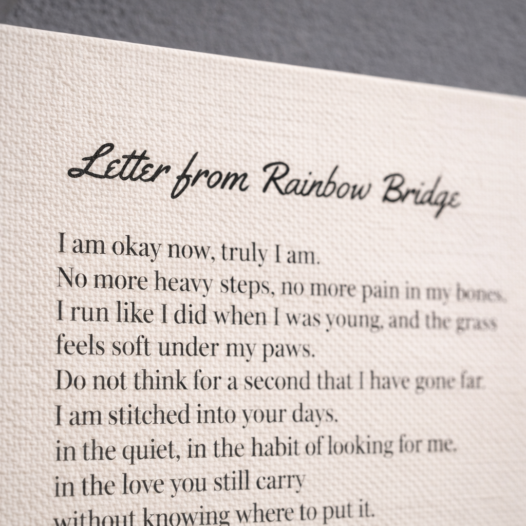 Personalized Rainbow Bridge Poem Canvas Art