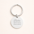 Engraved Stainless Steel Round Keychain — Personalized Name & Message