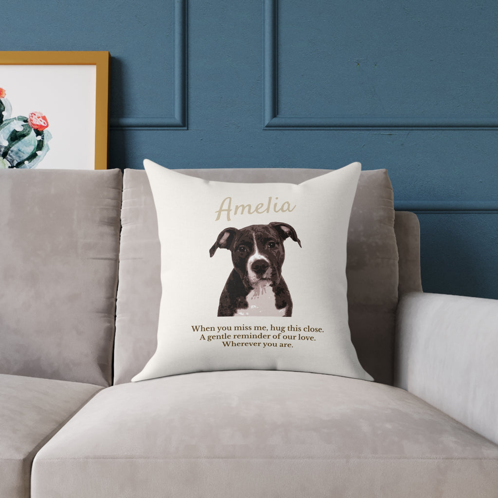 Pet Memorial Pillow — Custom Photo with Name & Personalized Message